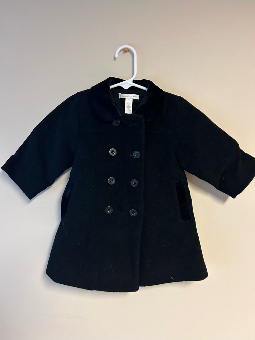 Pottery Barn Kids Girls' Black Dress Coat